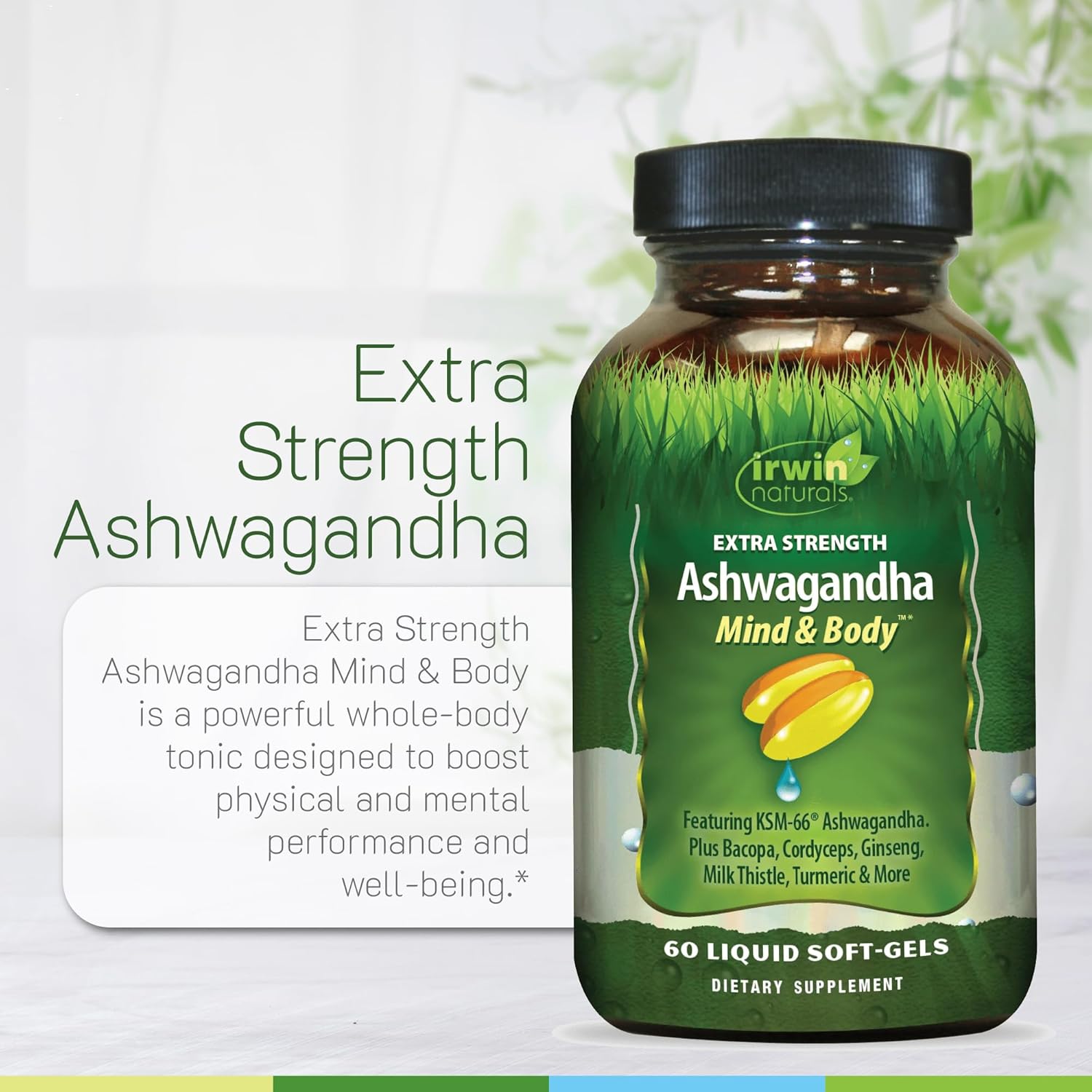 Irwin Naturals Extra Strength Ashwagandha Mind & Body – 60 Liquid Soft-Gels - 2 Pack - Image 5